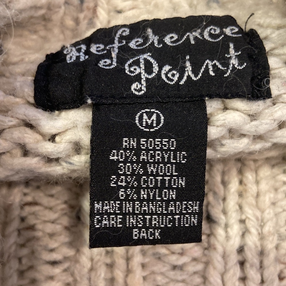 Reference Point Chunky Cable Knit Turtleneck Crop… - image 3